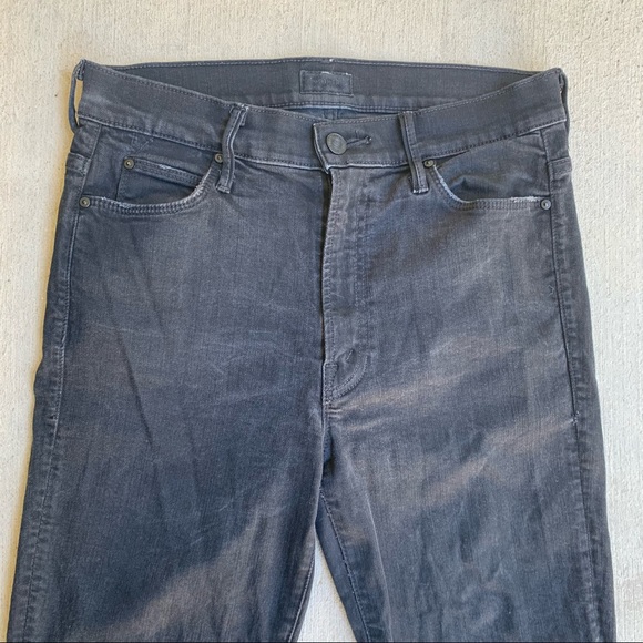 MOTHER Stunner Zip Ankle Step Fray Black Not Guilty Raw Hem High Rise Skinny - Picture 3 of 12